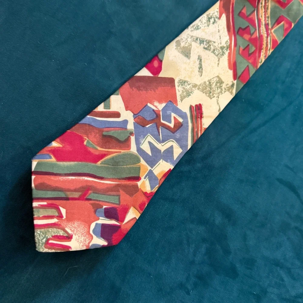 Echo Silk Abstract Geometric Pattern‎ Men's Tie